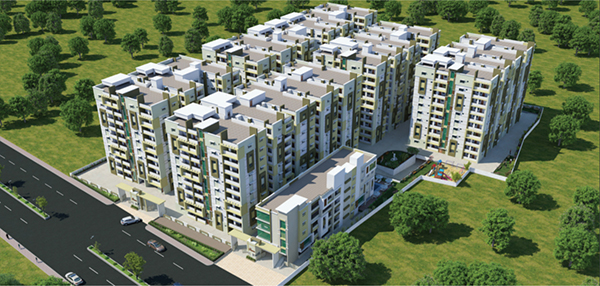 Aerial architectural rendering of Vazhraa Pushpak